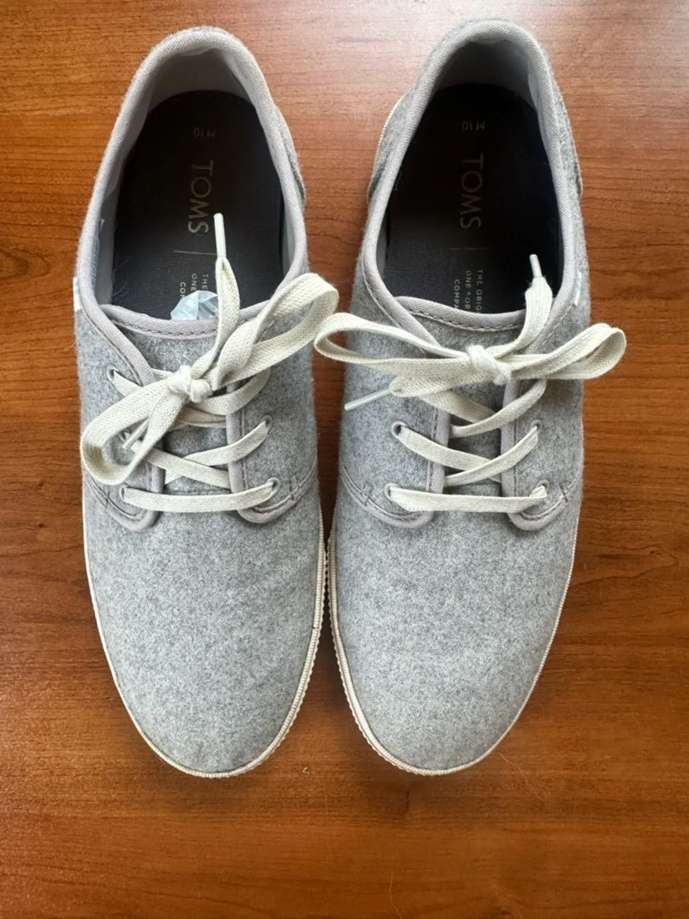 Toms Men's Gray Carlo Drizzle Felt Casual Lace-Up Sneakers Sz 10